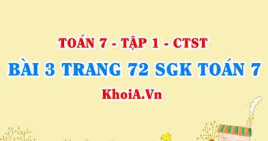 Bài 3 trang 72 SGK Toán 7 Chân trời sáng tạo tập 1